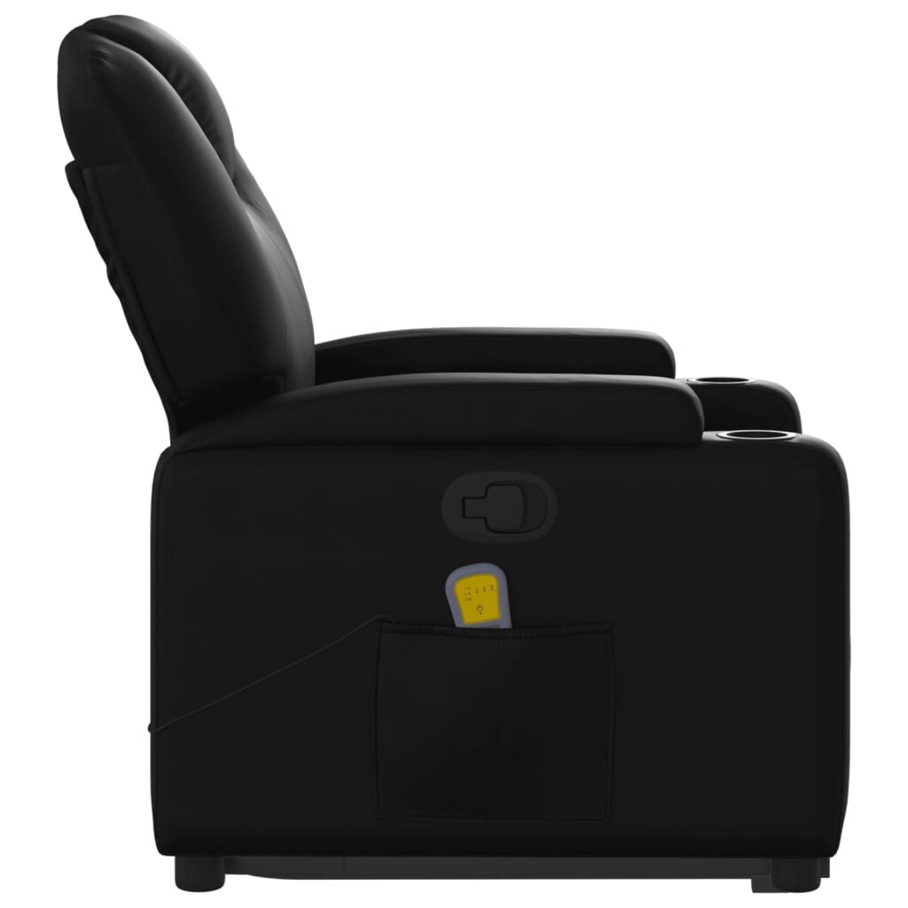 Stand up Massage Recliner Chair Black Faux Leather Price