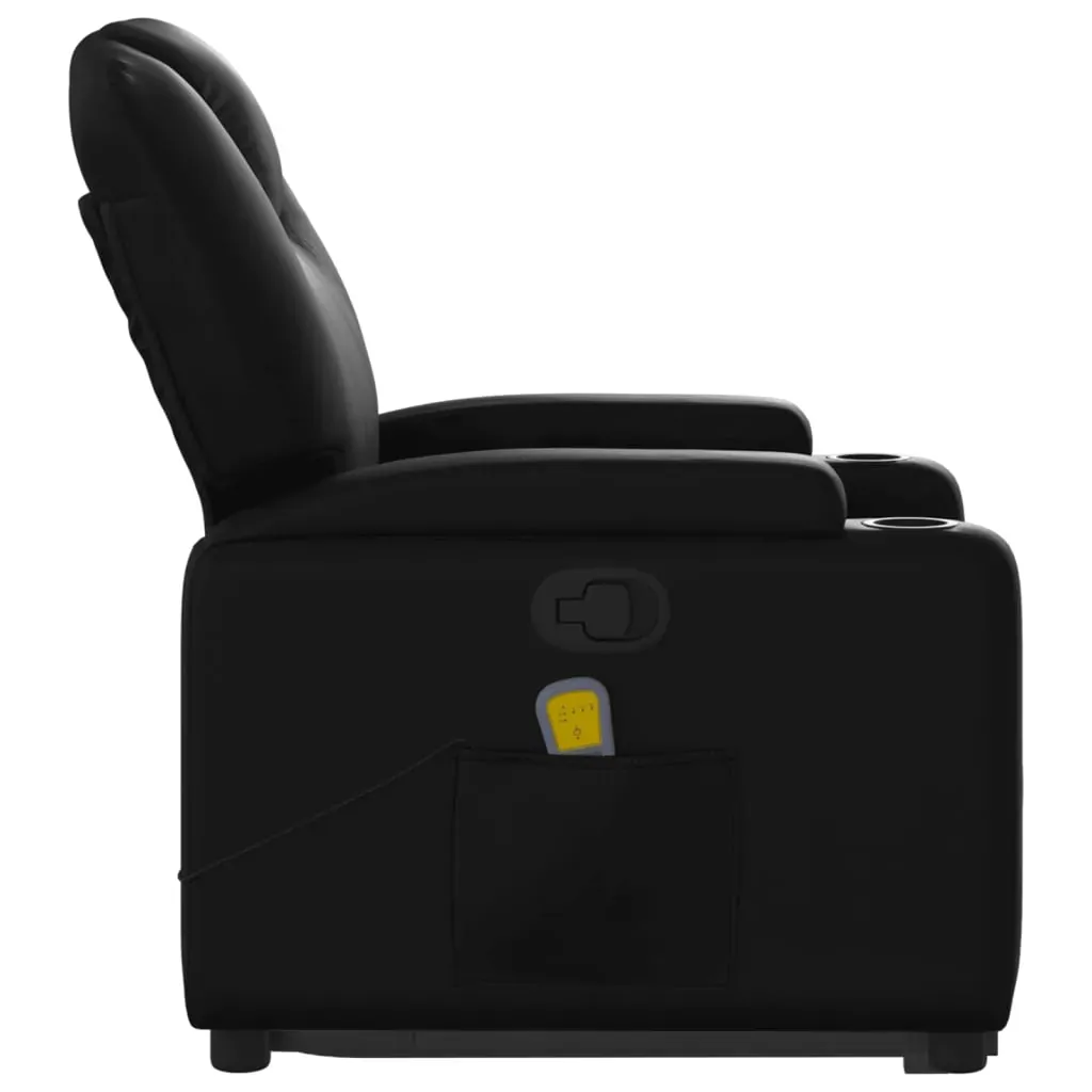 Stand up Massage Recliner Chair Black Faux Leather Price