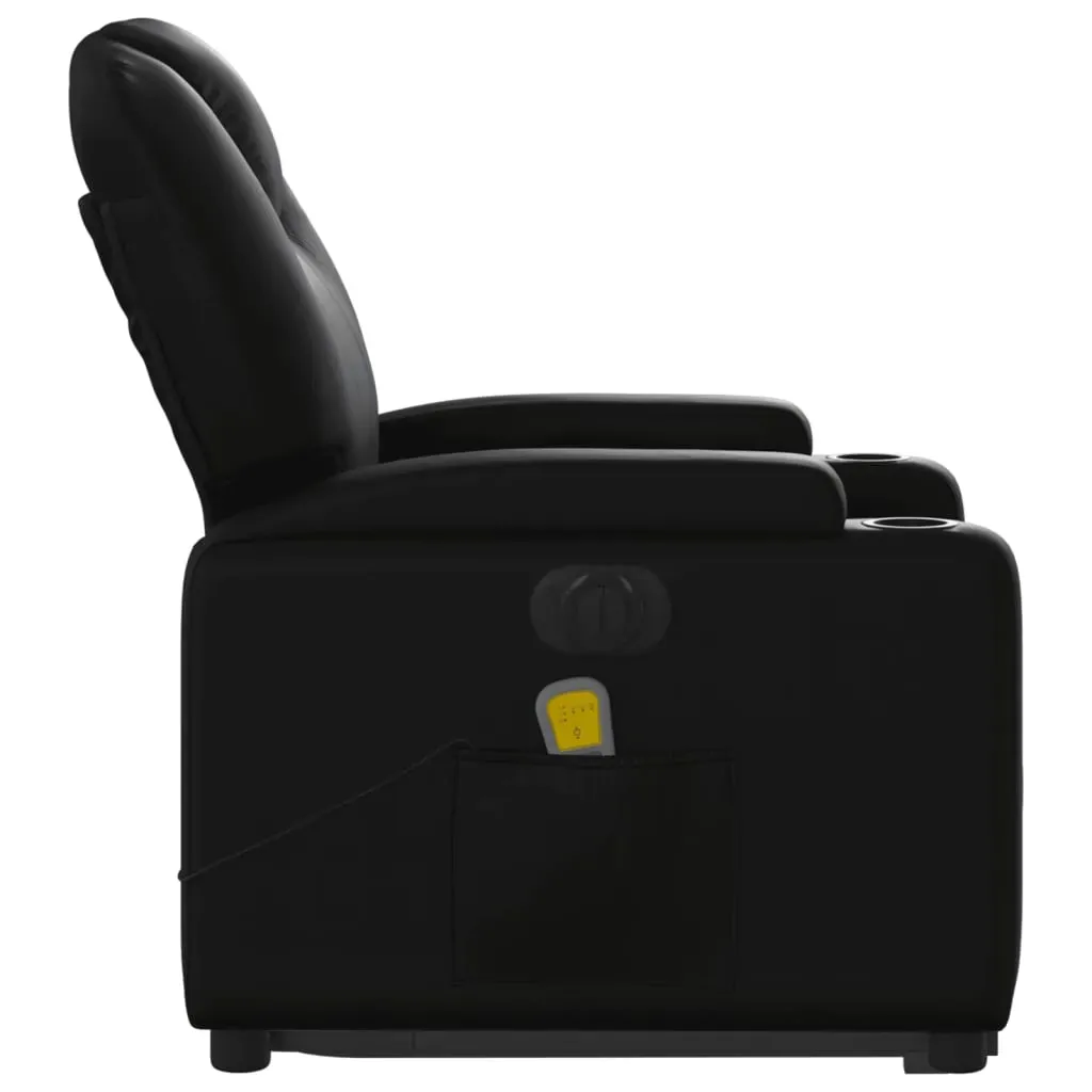 Electric Stand up Massage Recliner Chair Black Faux Leather Price