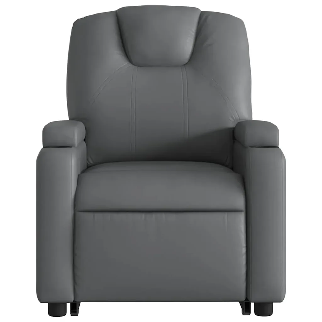 Electric Stand up Massage Recliner Chair Grey Faux Leather Price