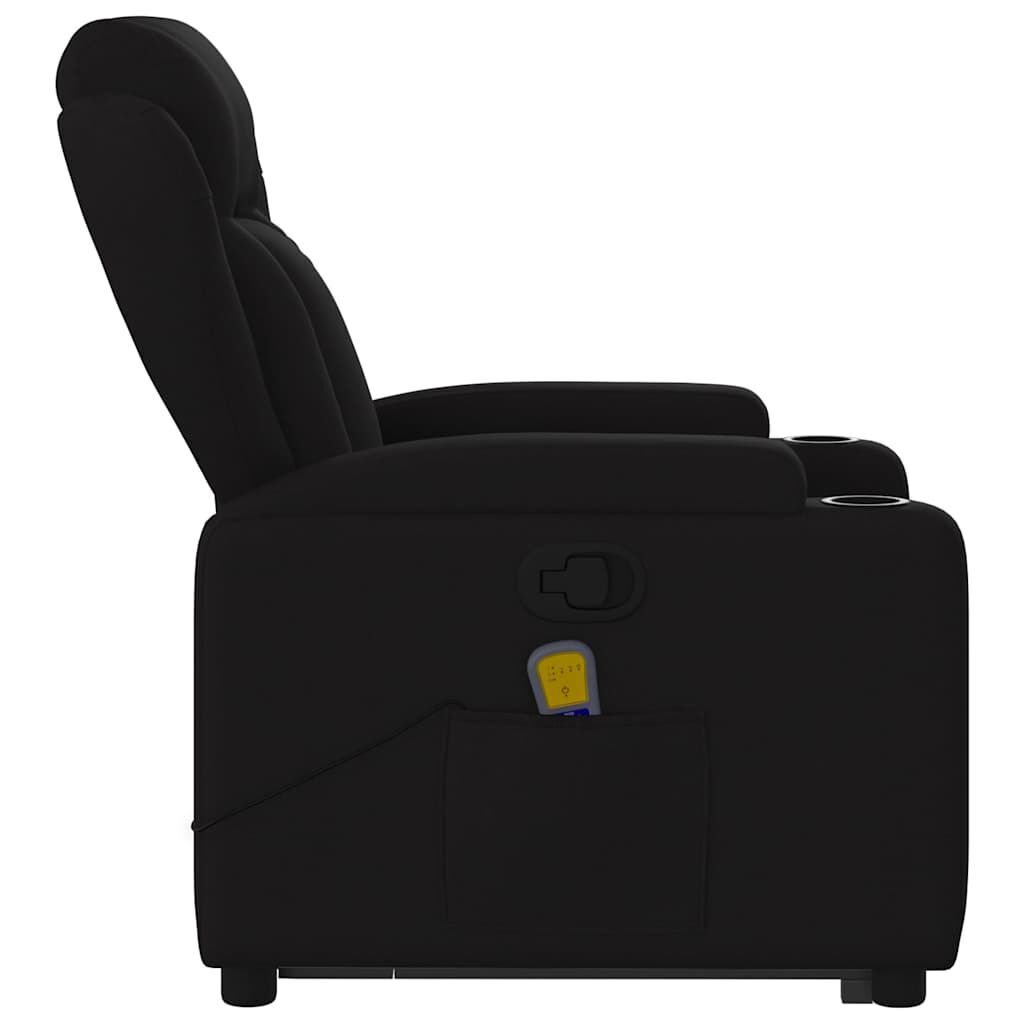 Stand up Massage Recliner Chair Black Fabric Price