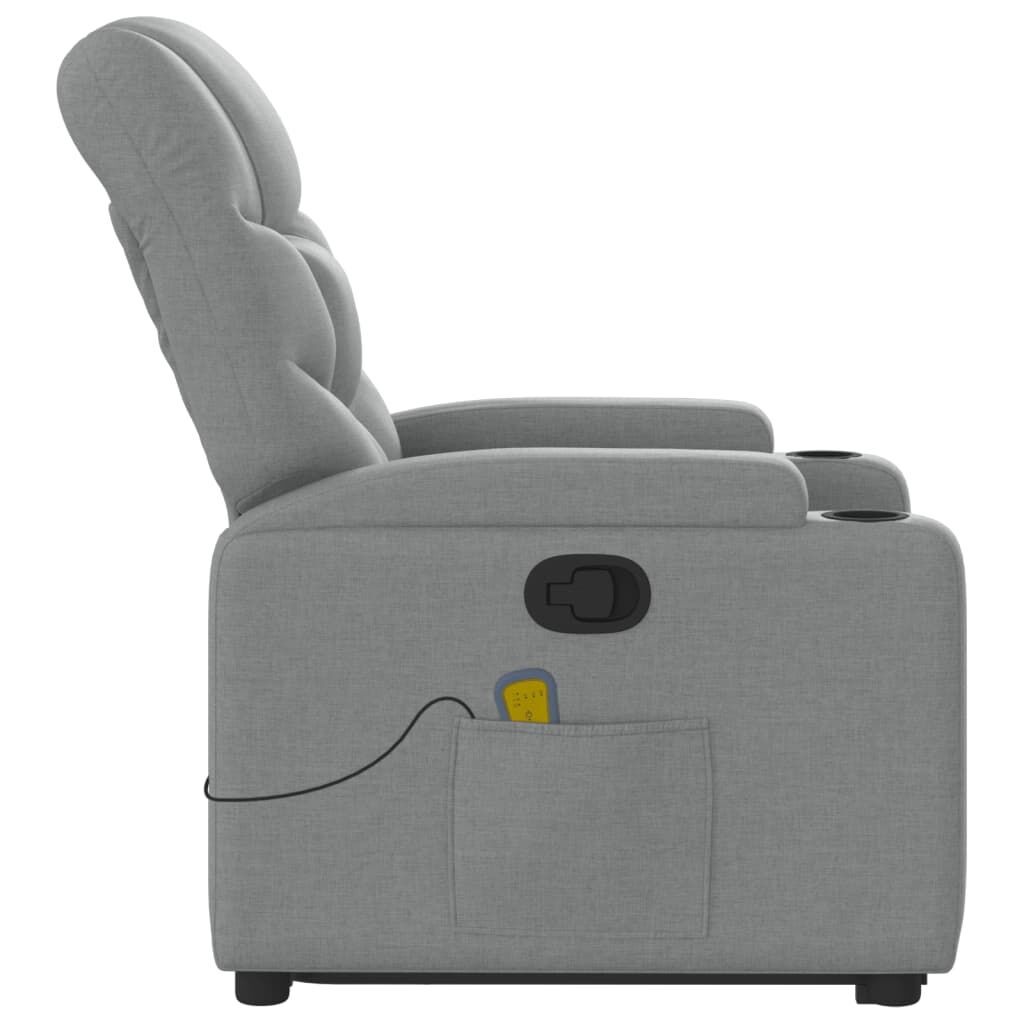 Stand up Massage Recliner Chair Light Grey Fabric Price
