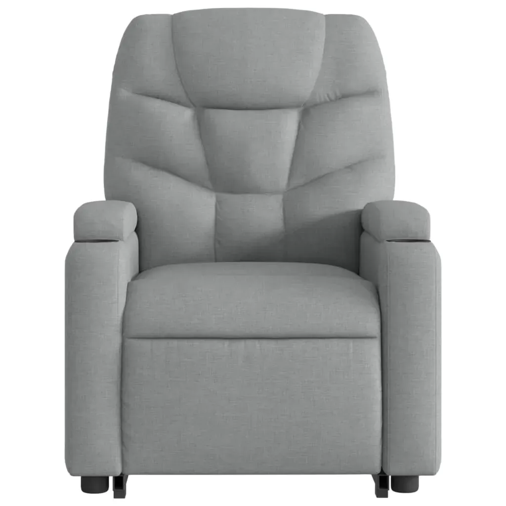 Electric Stand up Massage Recliner Chair Light Grey Fabric Price
