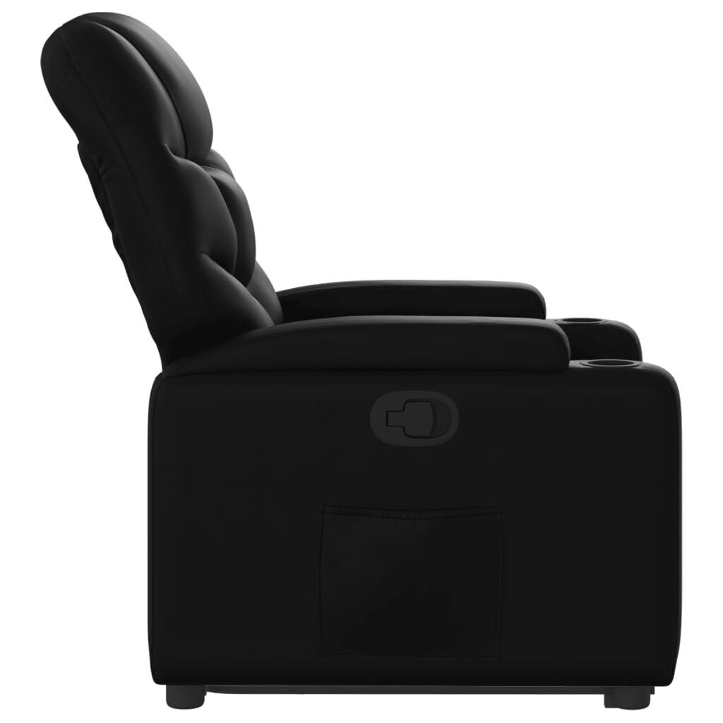Stand up Recliner Chair Black Faux Leather Price
