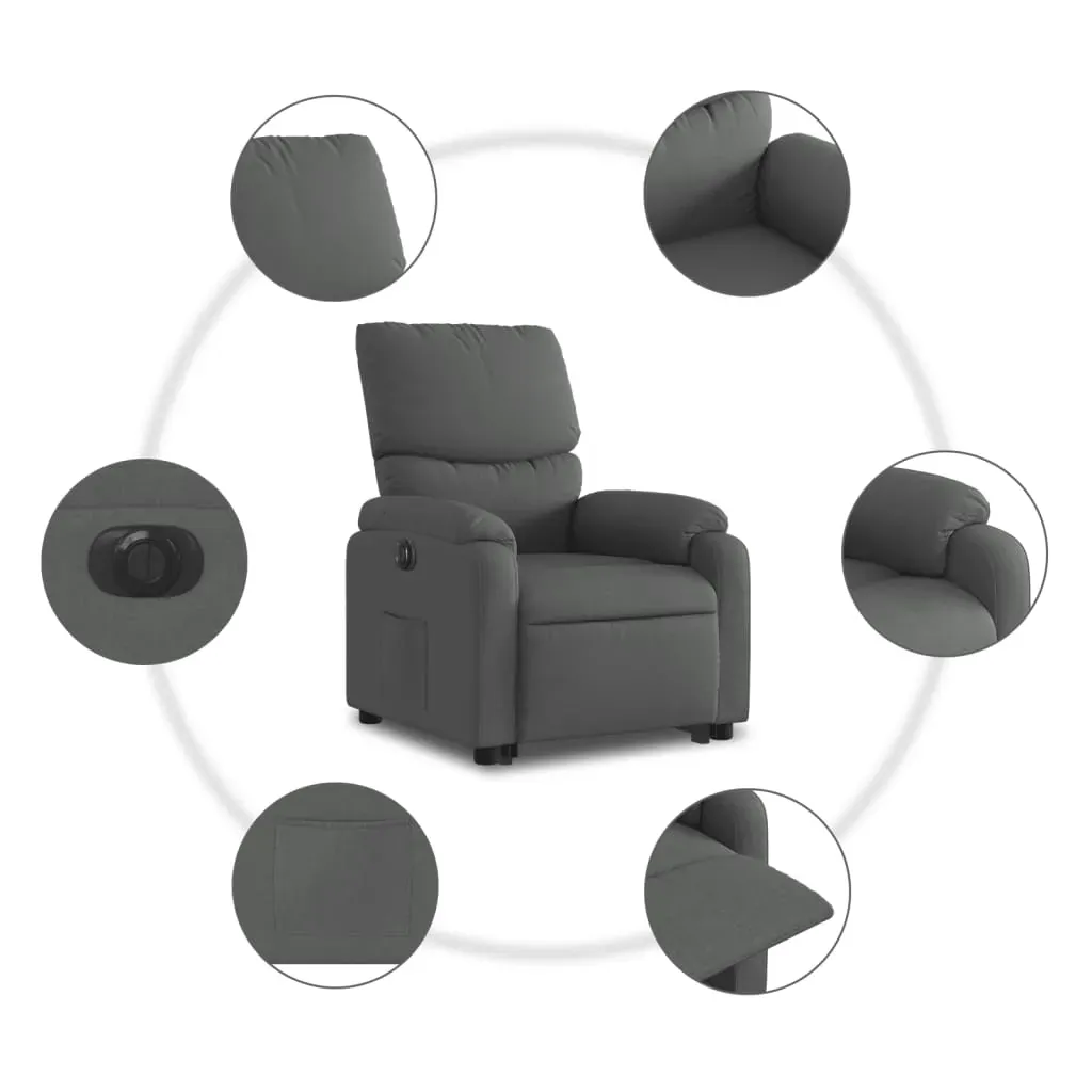 Electric Stand up Recliner Chair Dark Grey Fabric Price