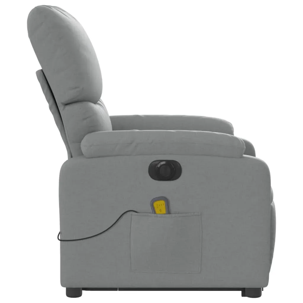 Electric Stand up Massage Recliner Chair Light Grey Fabric Price