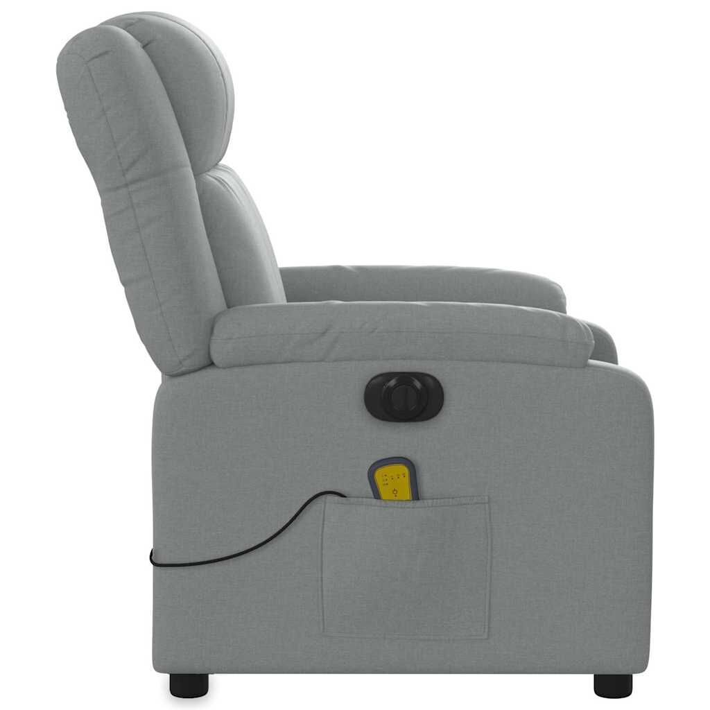 Electric Massage Recliner Chair Light Grey Fabric Price