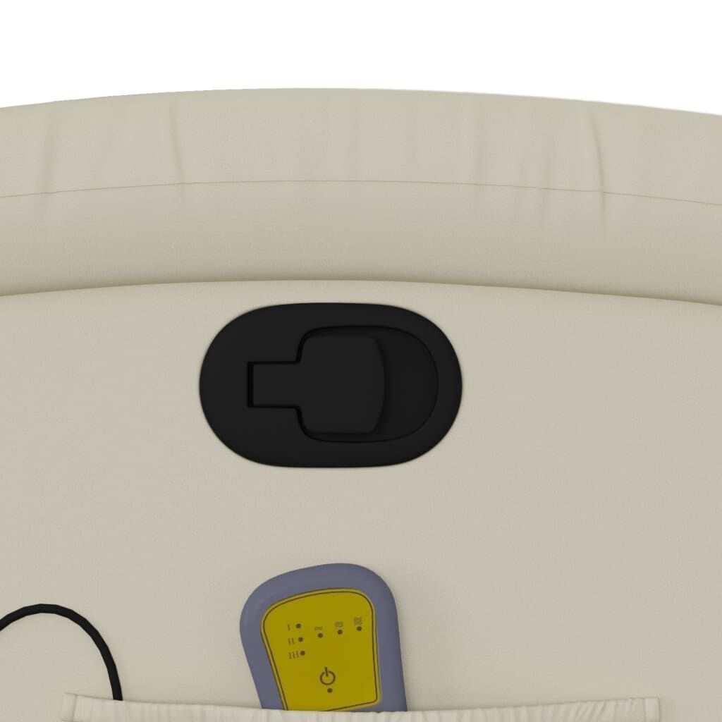 Massage Recliner Chair Cream Faux Leather Price