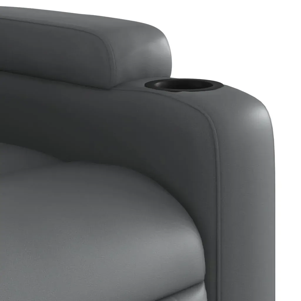 Massage Recliner Chair Grey Faux Leather Price