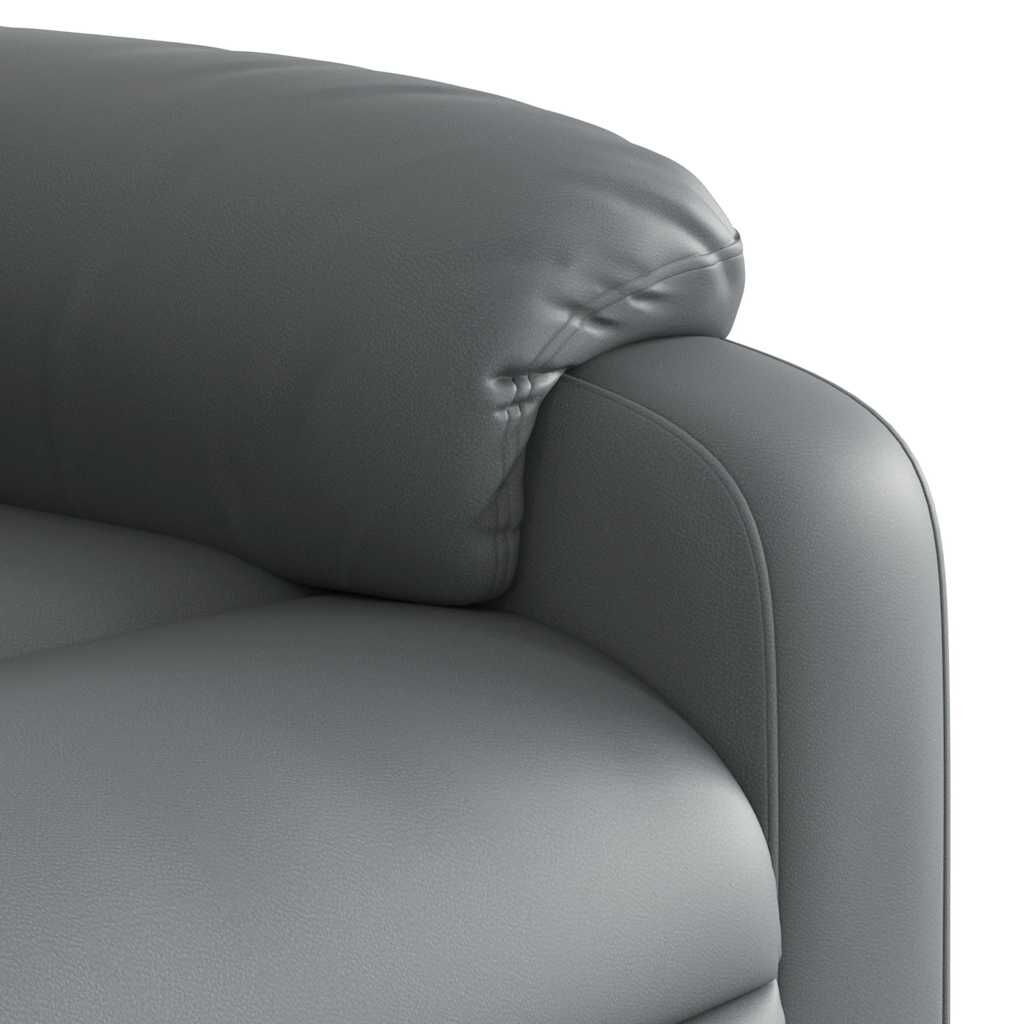 Massage Recliner Chair Grey Faux Leather Price