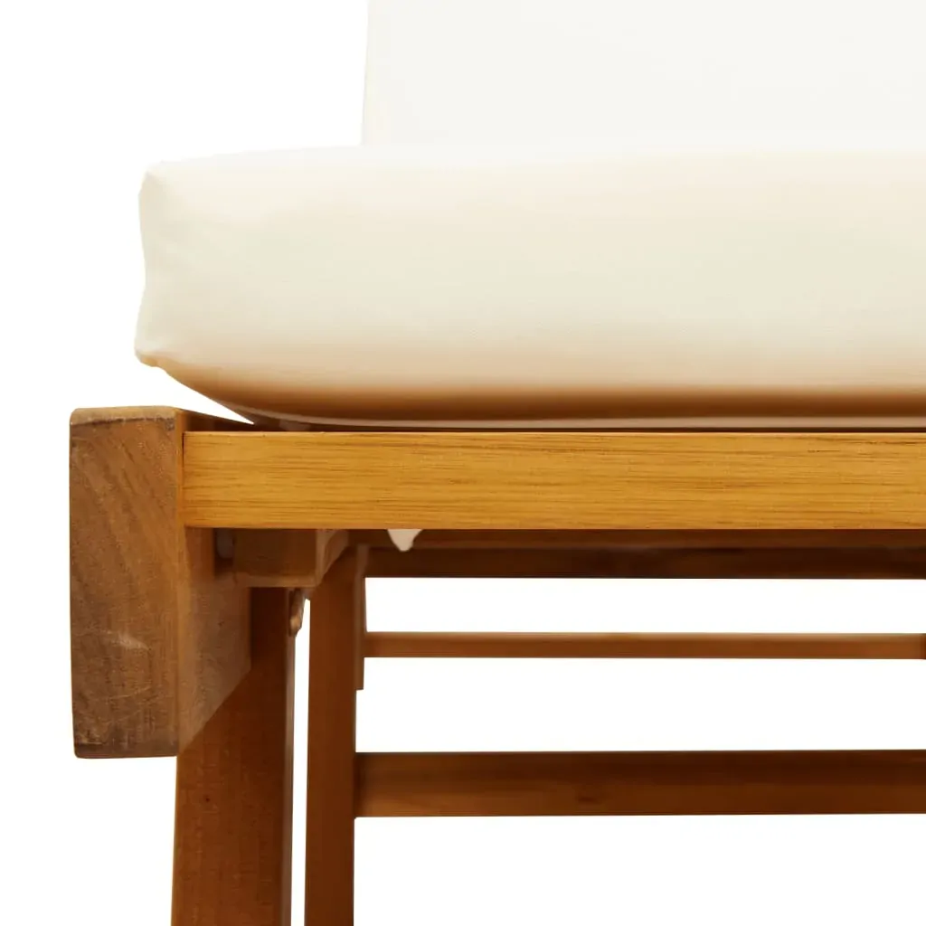 Sun Lounger with Cushion and Table Solid Wood Acacia Price