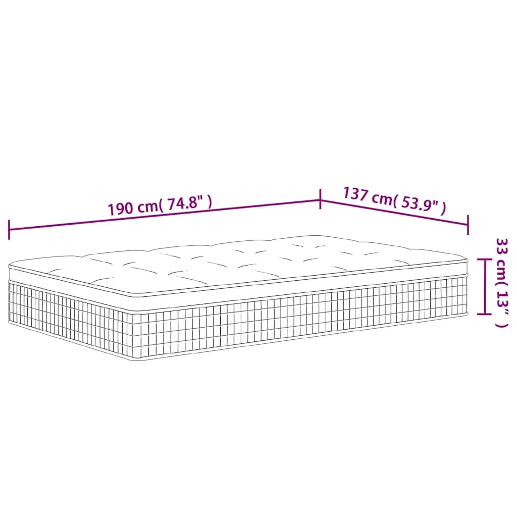 Pocket Spring Mattress Medium Plus 137x190 cm Double Size Price