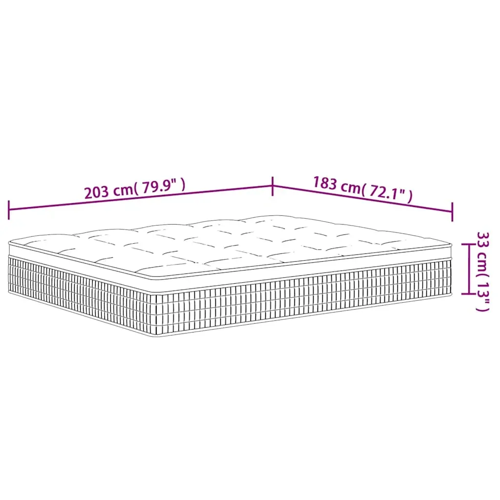 Pocket Spring Mattress Medium Plus 183x203 cm King Size Price