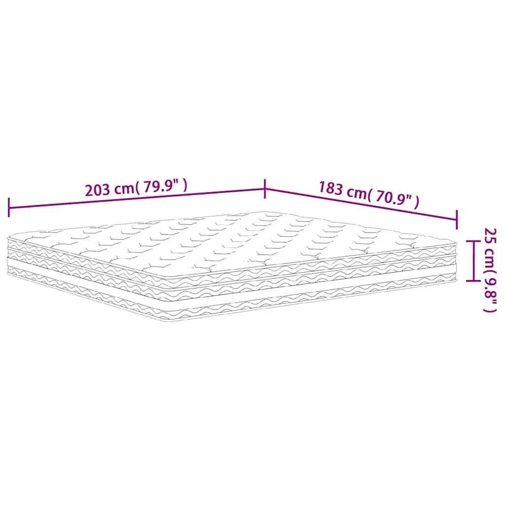 Pocket Spring Mattress Medium 183x203 cm King Size Price