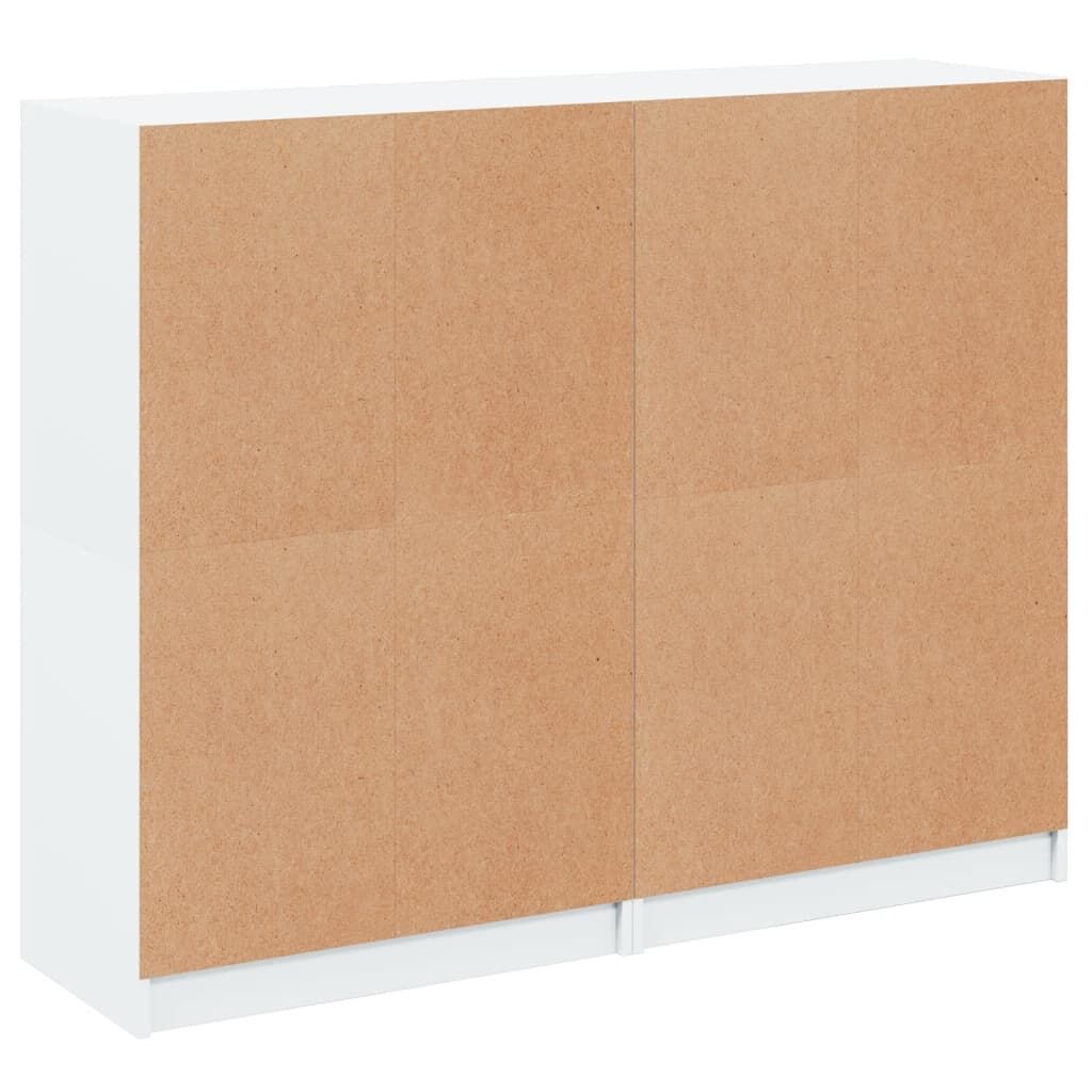 Bookcase with Doors White 136x37x109 cm Engineered Wood Price