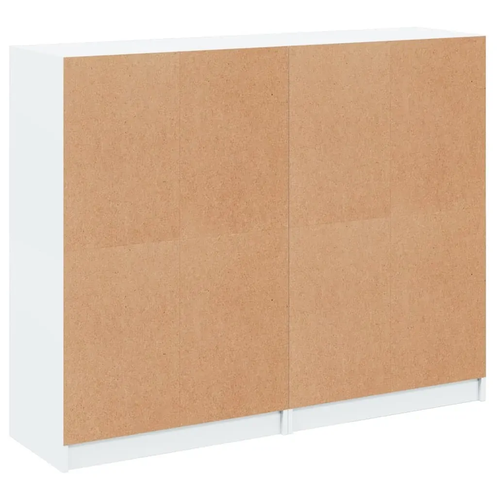 Bookcase with Doors White 136x37x109 cm Engineered Wood Price