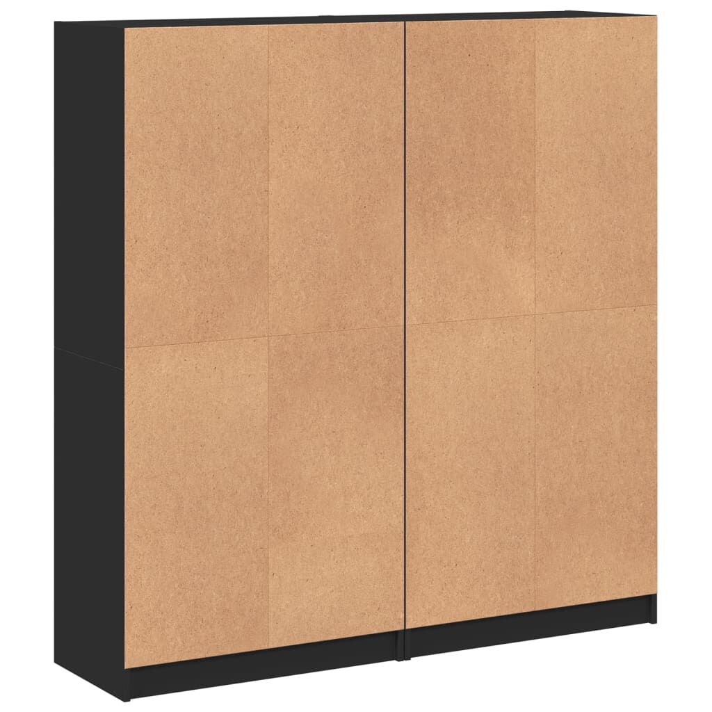 Bookcase with Doors Black 136x37x142 cm Engineered Wood Price