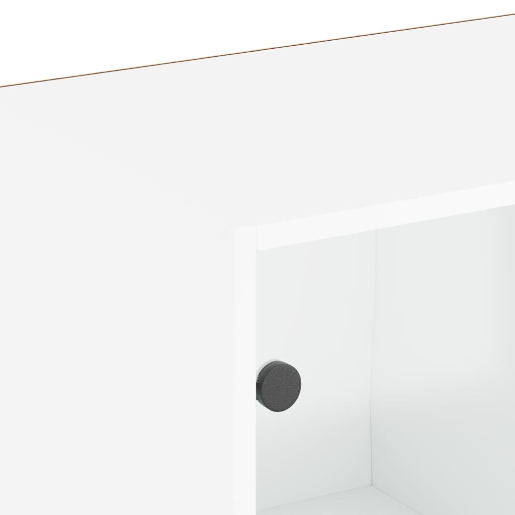 Bookcase with Doors White 204x37x75 cm Engineered Wood Price