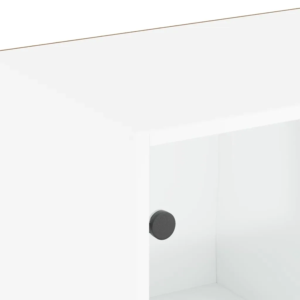 Bookcase with Doors White 204x37x75 cm Engineered Wood Price