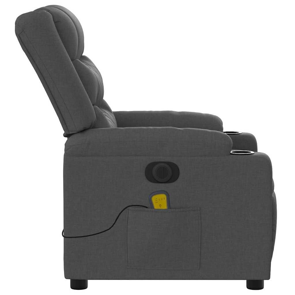 Electric Massage Recliner Chair Dark Grey Fabric Price