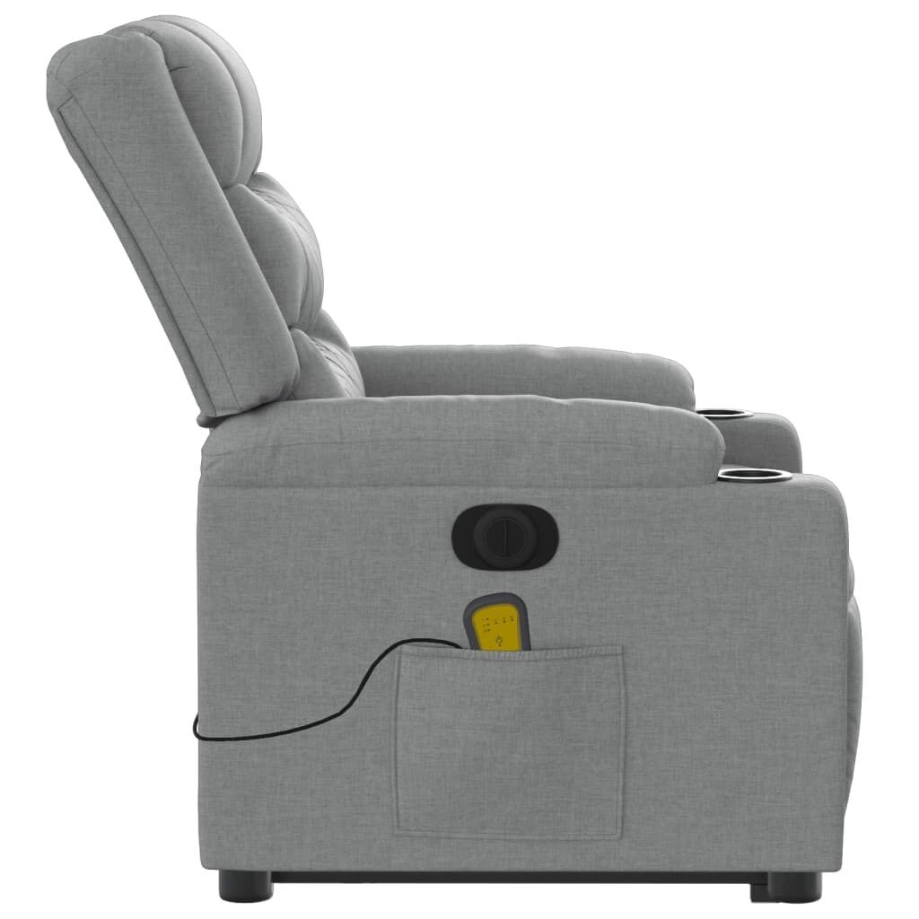 Electric Stand up Massage Recliner Chair Light Grey Fabric Price