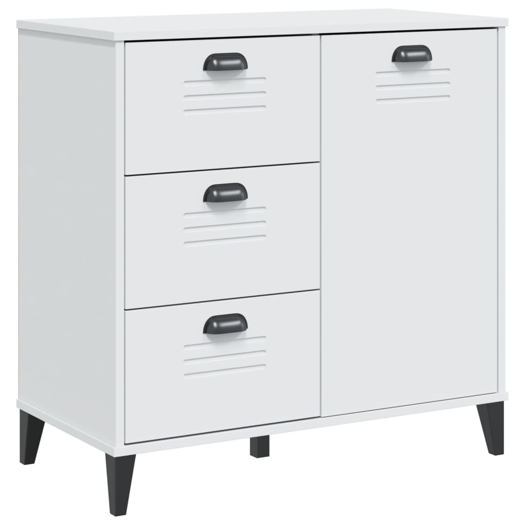 Highboard VIKEN White 80x40x190 cm Solid Wood Pine Price