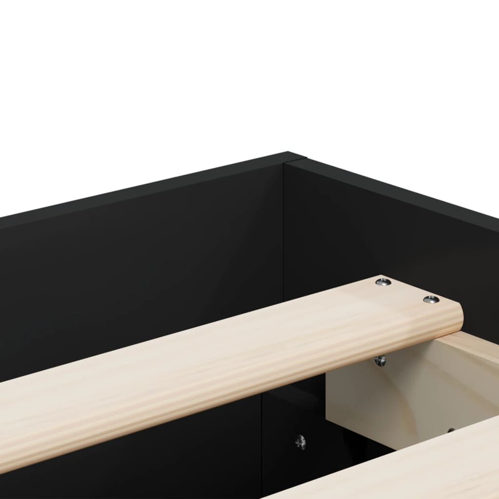 Bed Frame with Drawers without Mattress Black 183x203 cm King Price