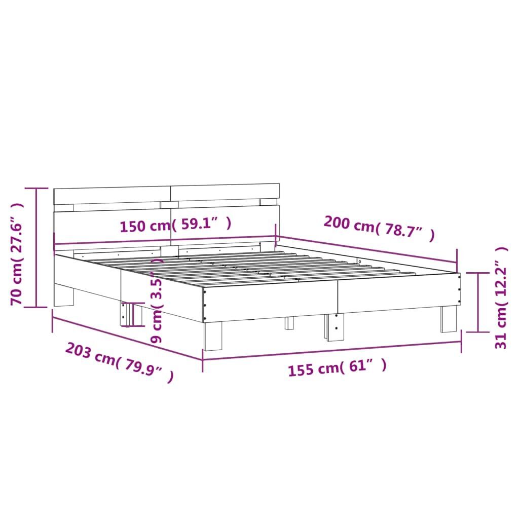 Bed Frame without Mattress Black 150x200 cm Price