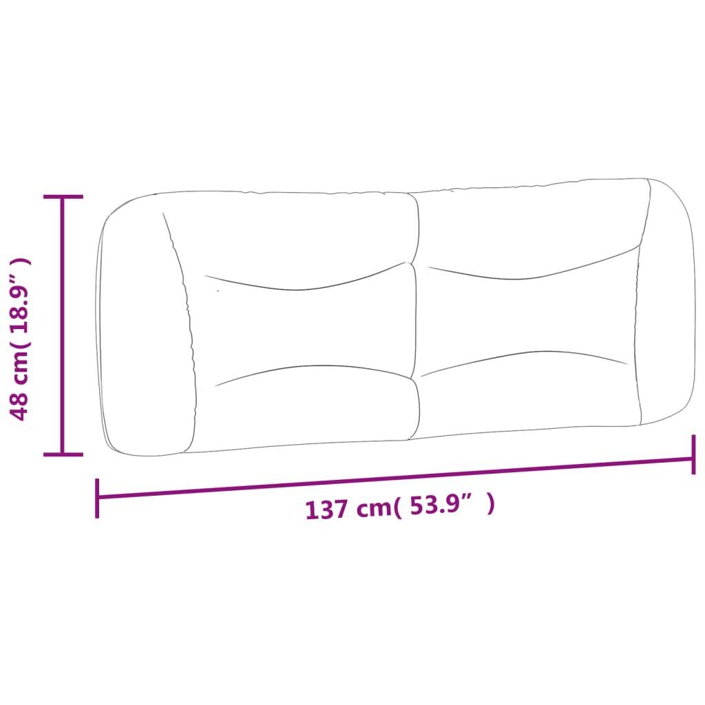Headboard Cushion Black 137 cm Double Faux Leather Price