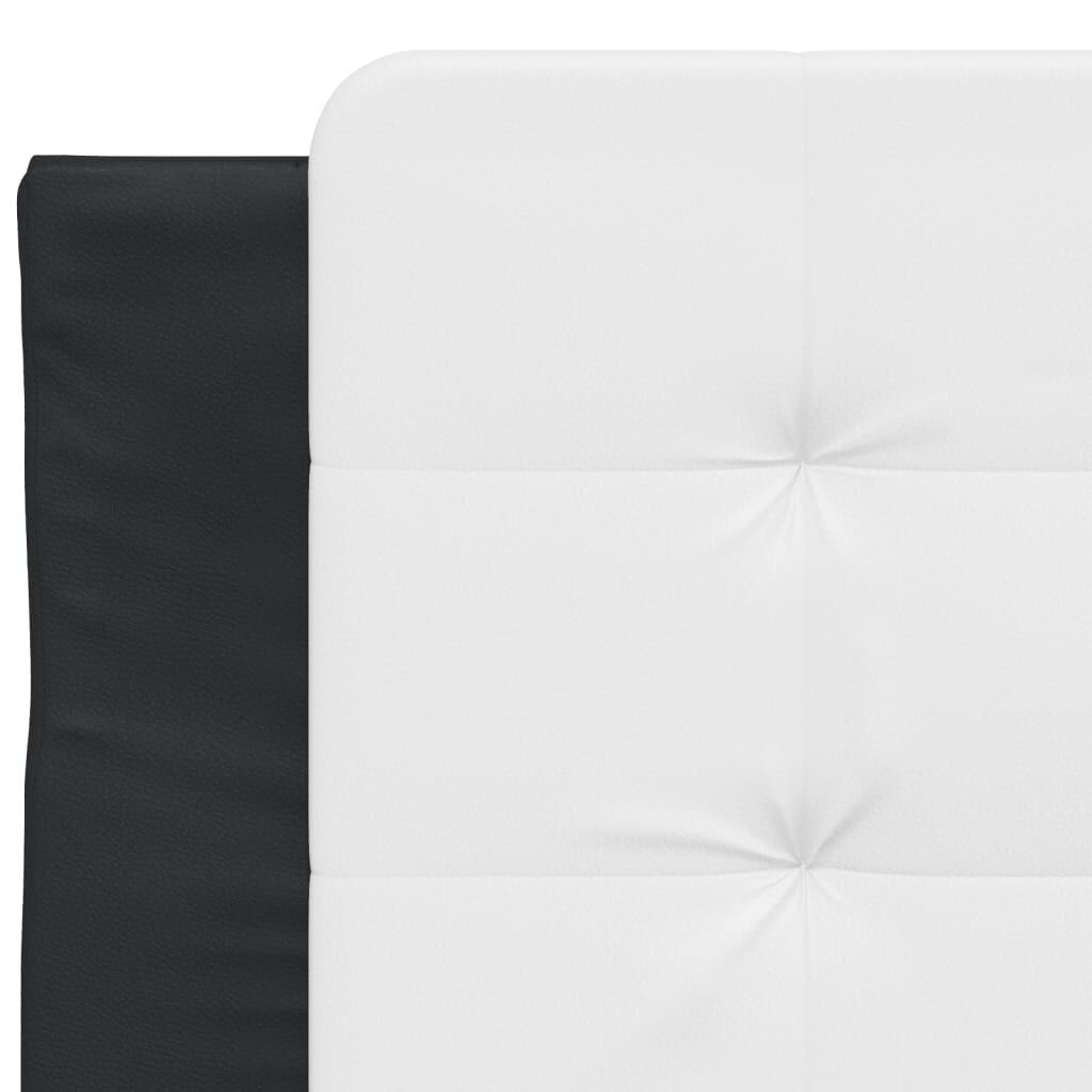 Bed Frame without Mattress Black and White 107x203 cm King Single Faux Leather Price
