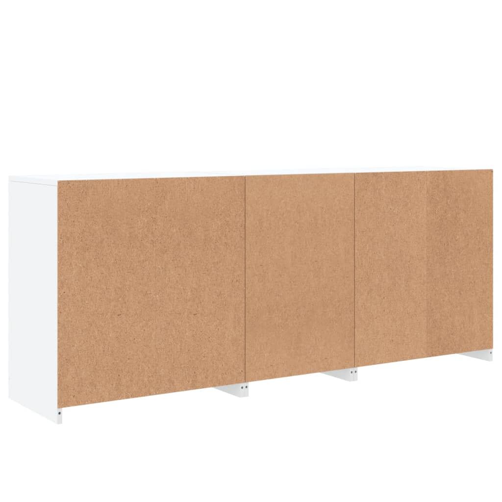 Sideboard with LED Lights White 162x37x67 cm Price