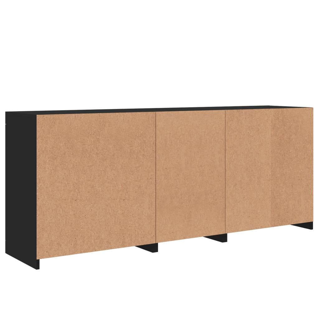 Sideboard with LED Lights Black 162x37x67 cm Price