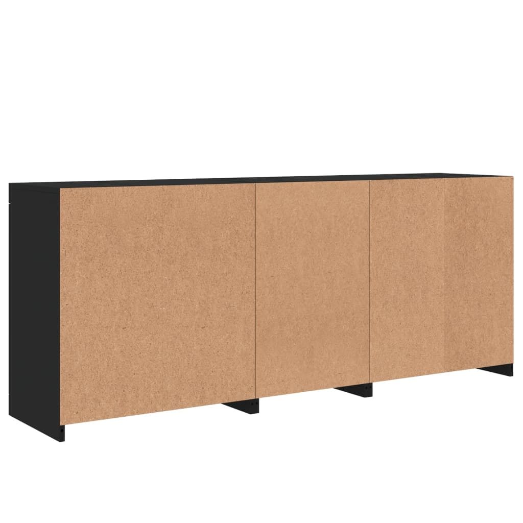 Sideboard with LED Lights Black 181.5x37x67 cm Price