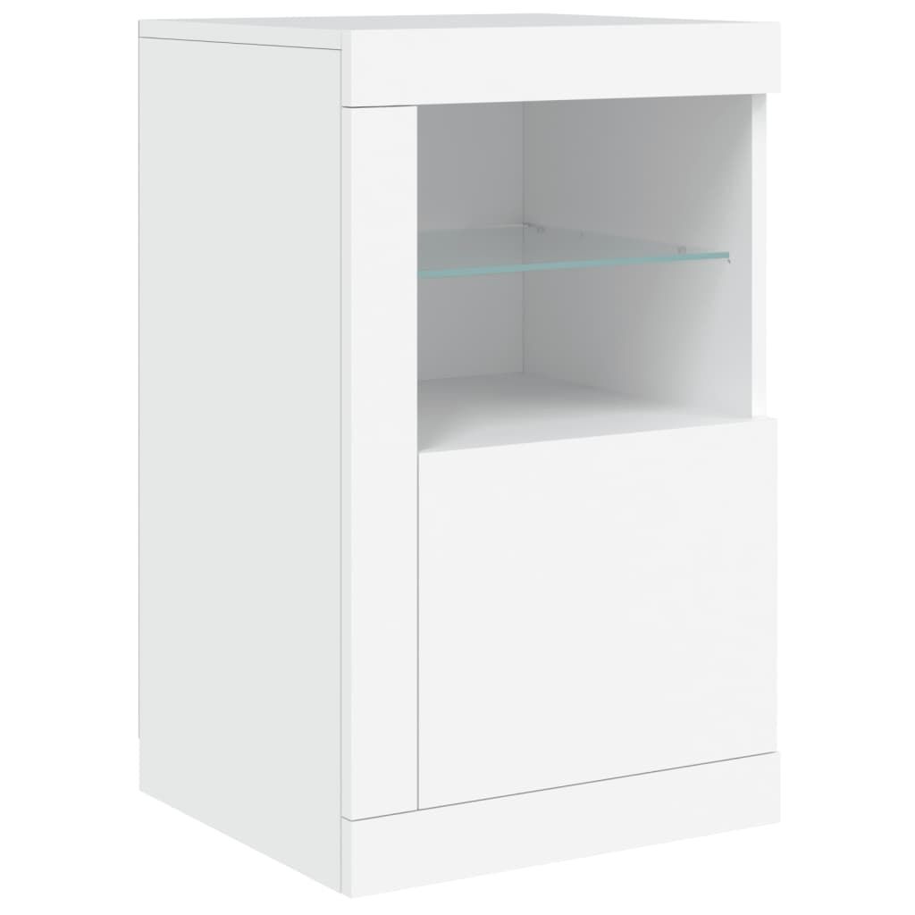 Sideboard with LED Lights White 142.5x37x67 cm Price
