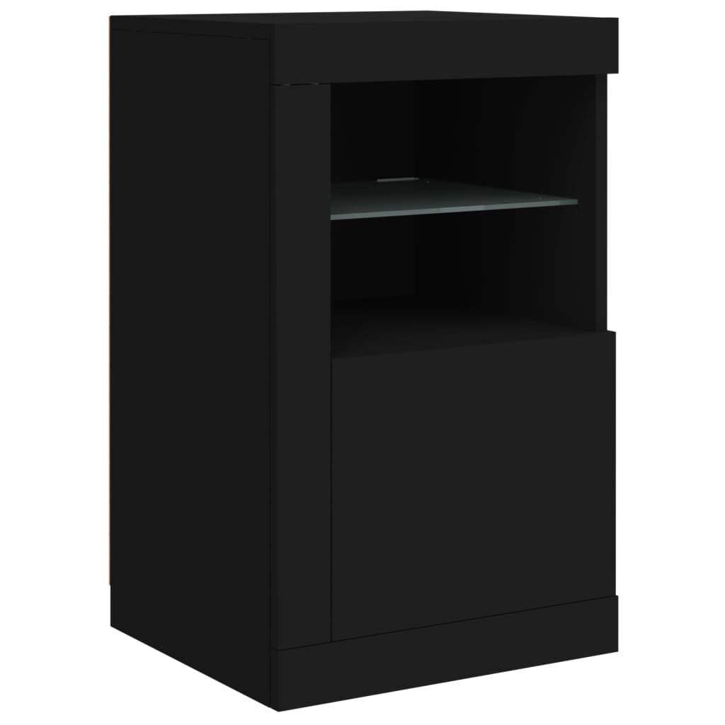 Sideboard with LED Lights Black 142.5x37x67 cm Price