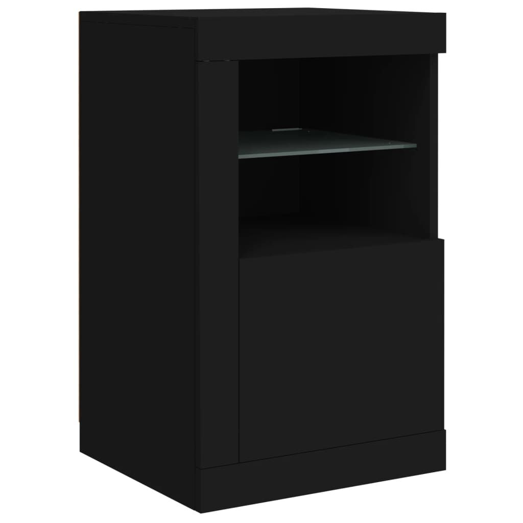 Sideboard with LED Lights Black 163x37x67 cm Price