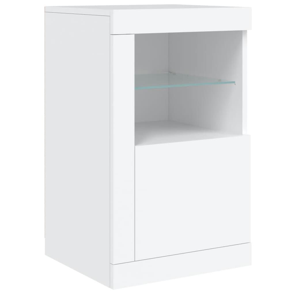 Sideboard with LED Lights White 142.5x37x67 cm Price