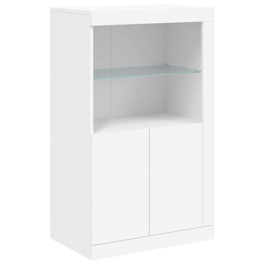 Sideboard with LED Lights White 181.5x37x100 cm Price