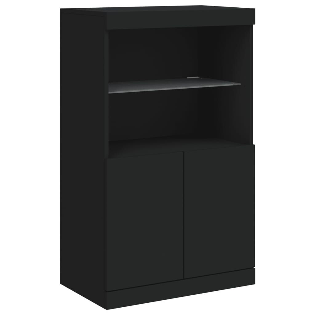 Sideboard with LED Lights Black 181.5x37x100 cm Price