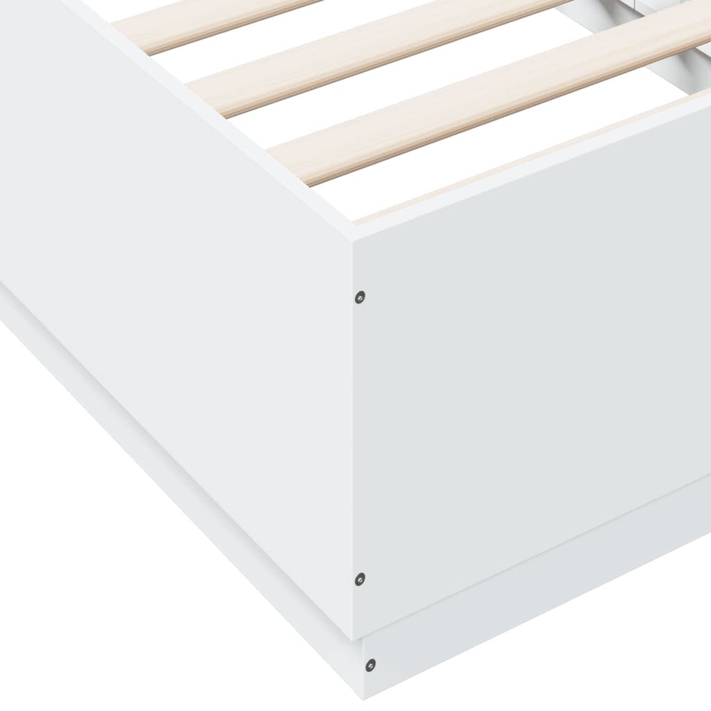 Bed Frame with LED without Mattress White 90x190 cm Price