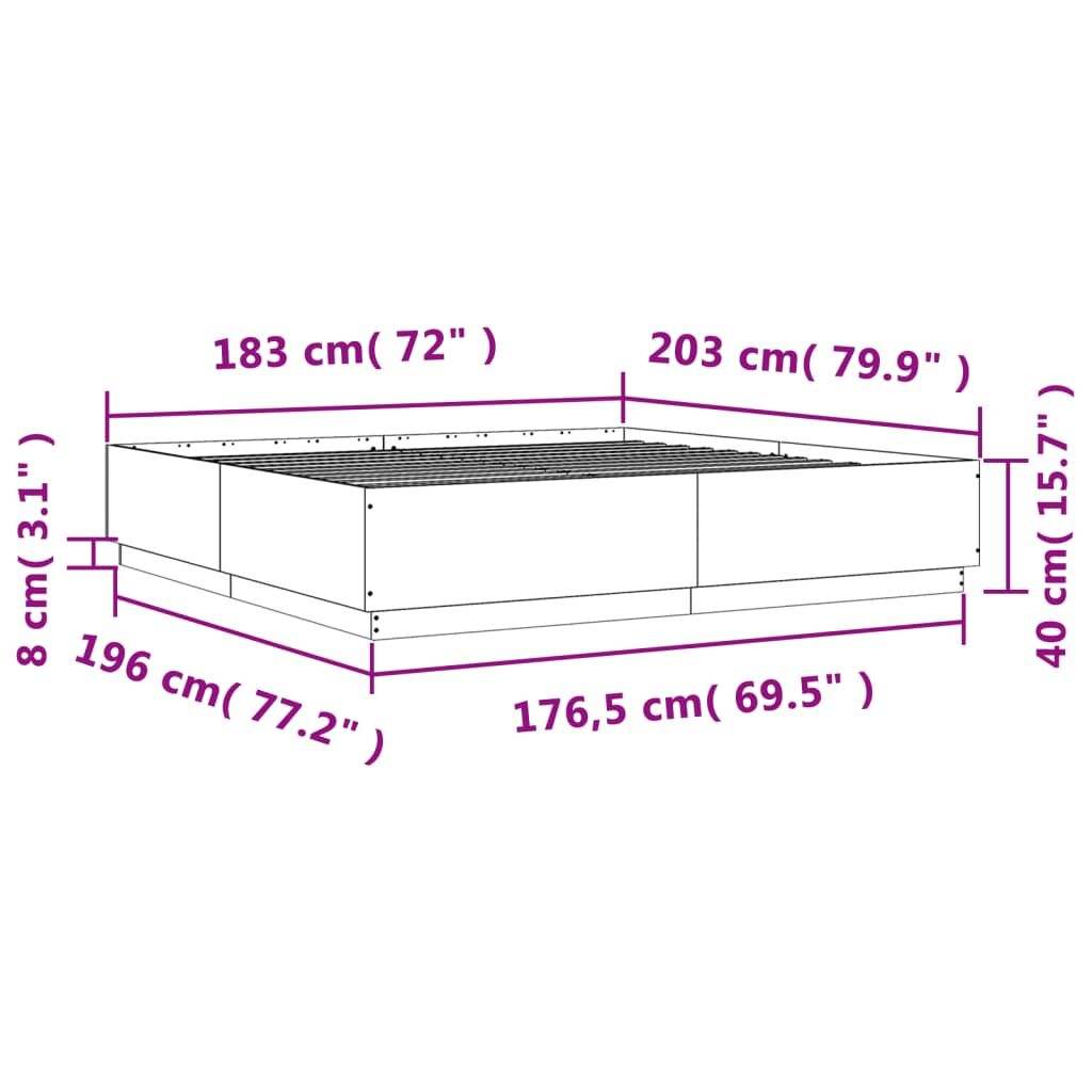Bed Frame without Mattress Sonoma Oak 183x203 cm King Price