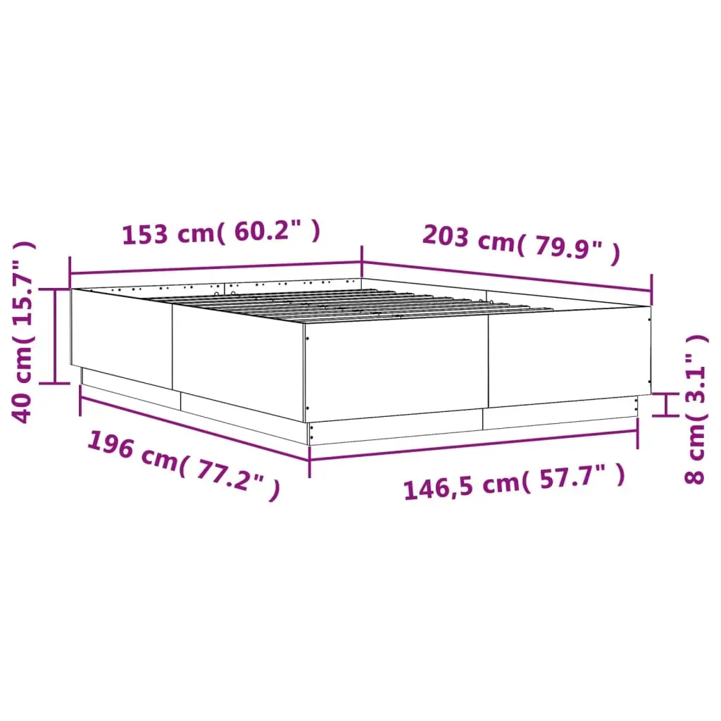 Bed Frame without Mattress Black 150x200 cm Price
