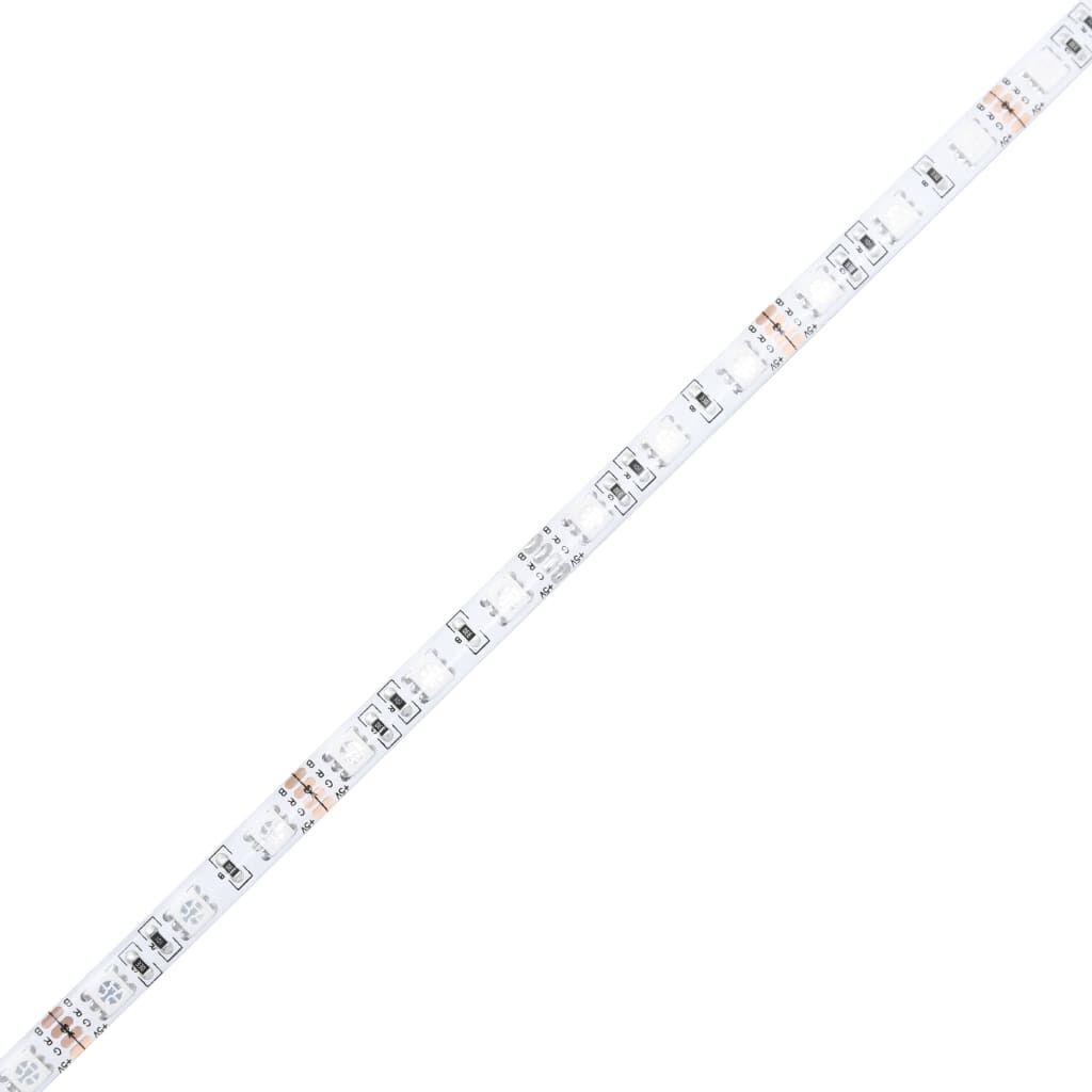 Bed Frame with LED without Mattress White 135x190 cm Price