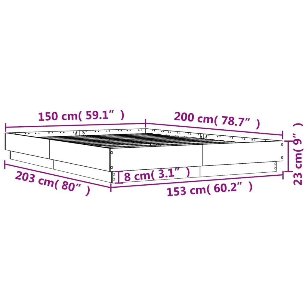 Bed Frame without Mattress Black 150x200 cm Price