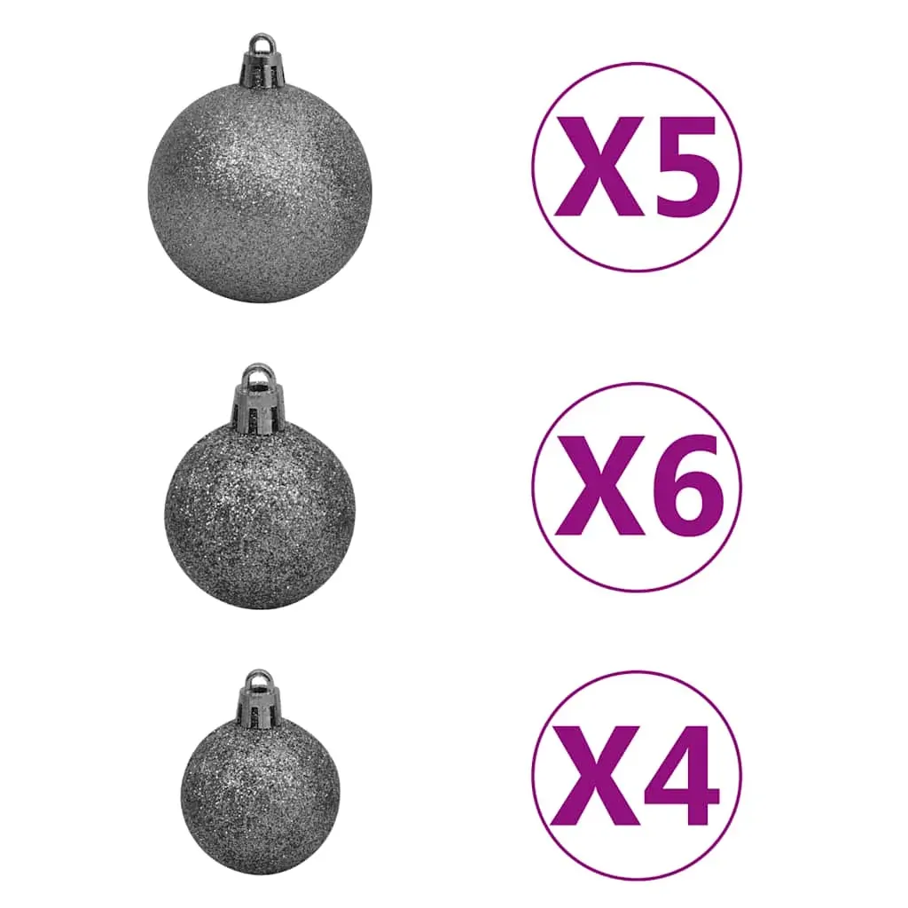 Artificial Hinged Christmas Tree with 150 LEDs & Ball Set 120 cm Price