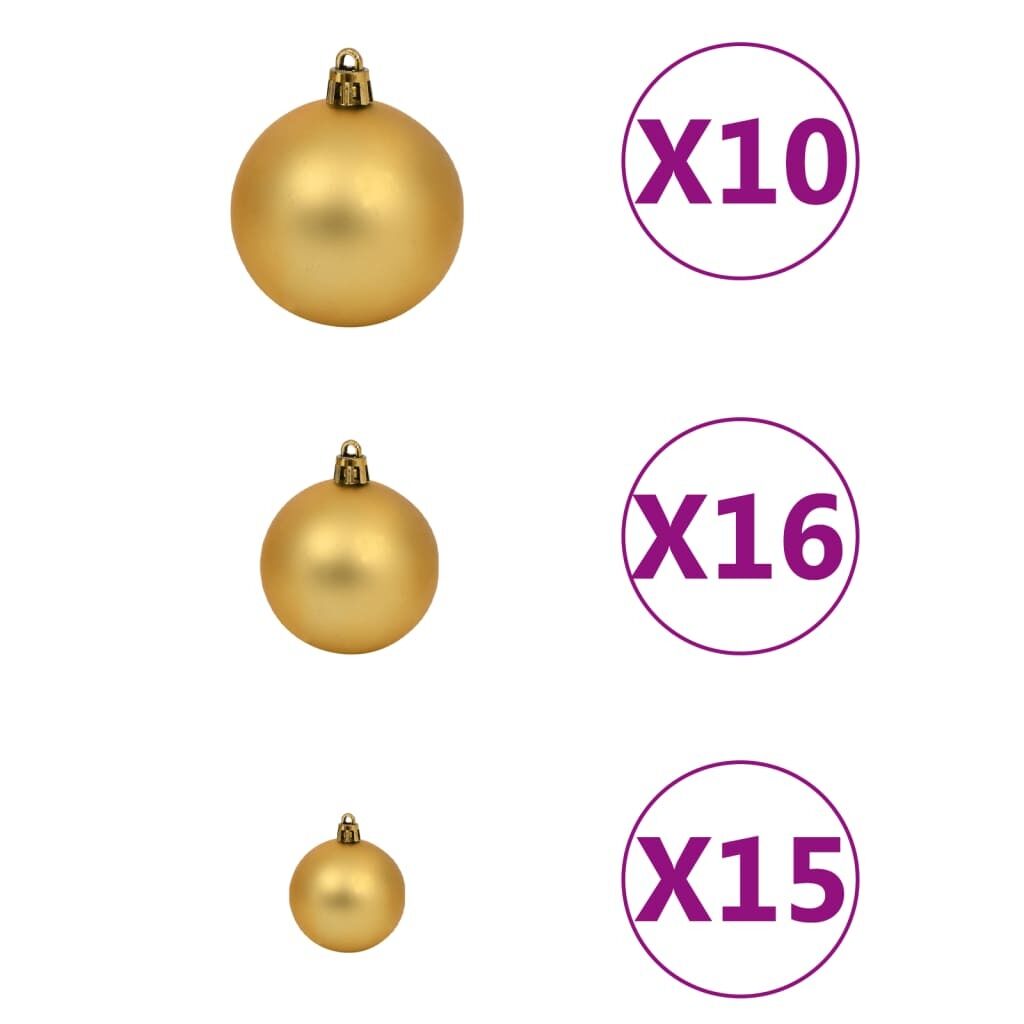 Slim Christmas Tree 300 LEDs & Ball Set & Flocked Snow 300 cm Price