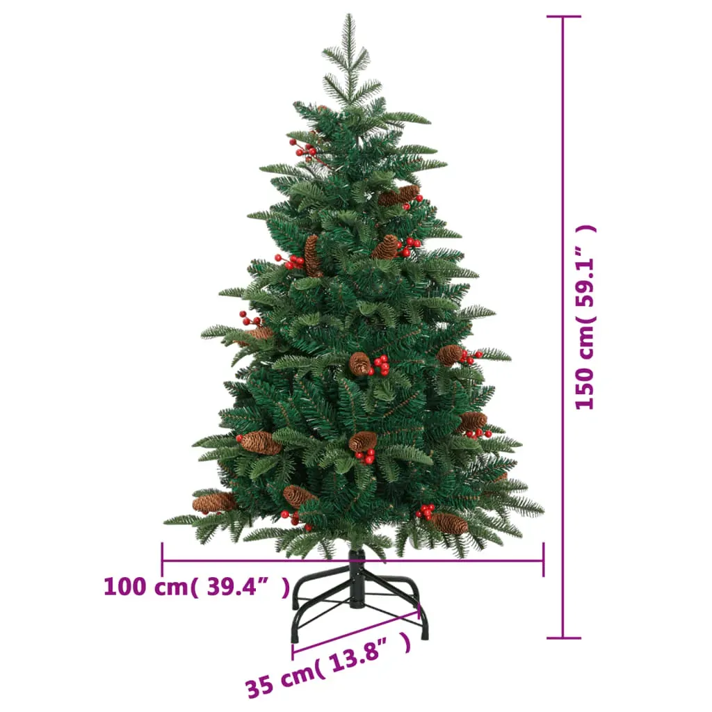 Artificial Hinged Christmas Tree 150 LEDs 150 cm Price