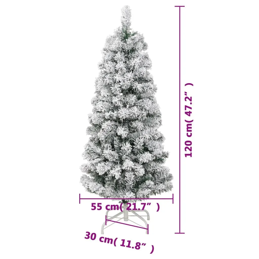 Artificial Hinged Christmas Tree 150 LEDs & Flocked Snow 120 cm Price