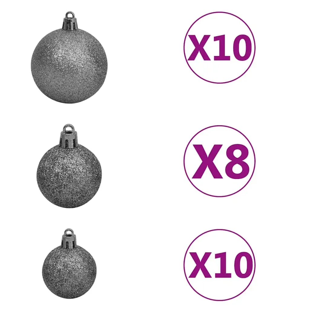 Artificial Hinged Christmas Tree with 300 LEDs & Ball Set 180 cm Price