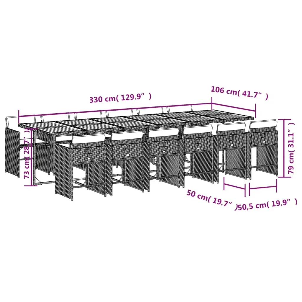 13 Piece Garden Dining Set with Cushions Black Poly Rattan Price